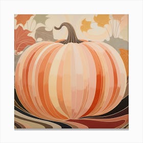 Pumpkin Pastel Illustration Square Canvas Print