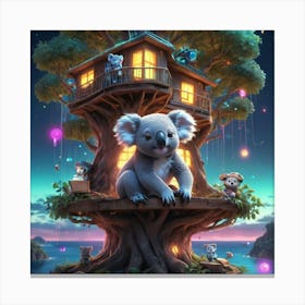 Koala Tree House Canvas Print