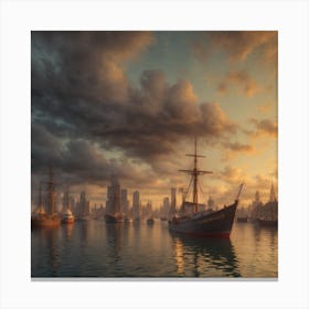 Sunset In The City Canvas Print