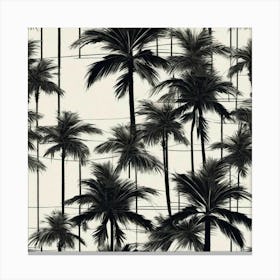 Grayisb palm trees Canvas Print