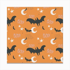 Halloween Bats CreamSicle Canvas Print