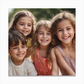 Portrait Of A Group Of Children Canvas Print