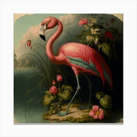 Flamingo Nature Bird Pink Flamingo Beautiful Canvas Print