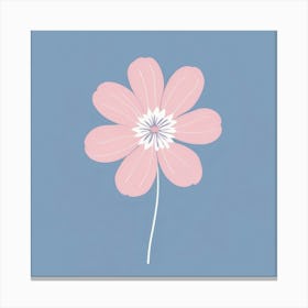 A White And Pink Flower In Minimalist Style Square Composition 408 Canvas Print