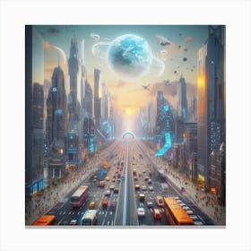 Futuristic Cityscape 53 Canvas Print