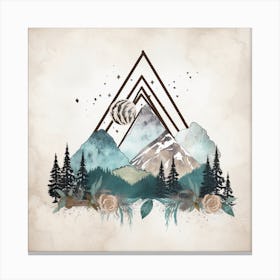 Watercolor Mountains Canvas Print