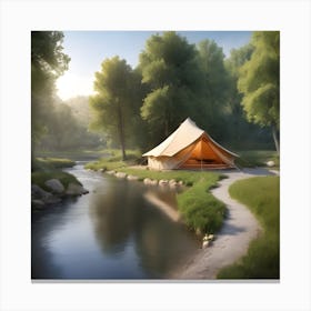 Tent In The Woods Canvas Print