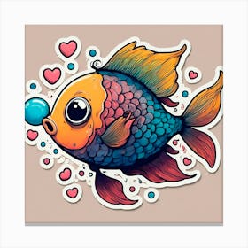 Fish Sticker Canvas Print