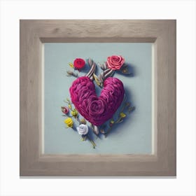 Human Heart Half Of Which Is Flowers Spring Canvas Print