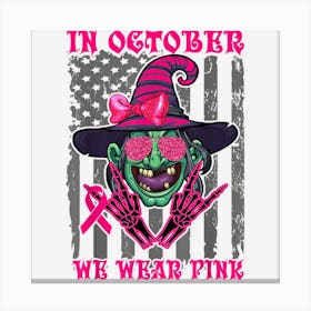 In October We Wear Pink Sugar Skull Canvas Print