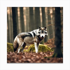 Wolf In The Forest 3 Canvas Print