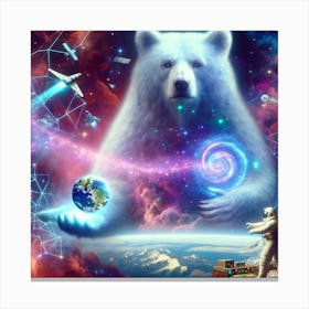 Polar Bear In Space Canvas Print