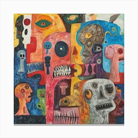 'The Faces Of The Dead' Canvas Print