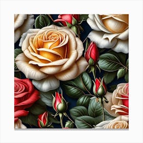 Wallpaper Roses Canvas Print