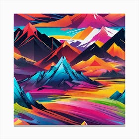 Colorful Mountain Landscape 1 Canvas Print