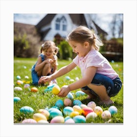 Easter Egg Hunt Photo Canvas Print