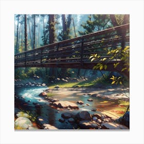 Bridge In The Woods Canvas Print