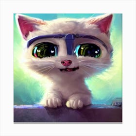 Cute Cat With Glasses Canvas Print