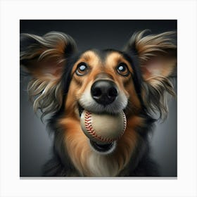 Dog With A Ball 1 Canvas Print