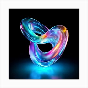 3d Light Colors Holographic Abstract Future Movement Shapes Dynamic Vibrant Flowing Lumi (10) Canvas Print