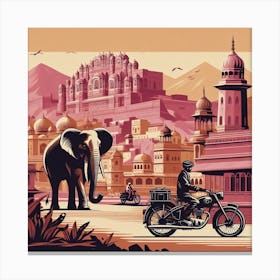 The Pink City, Rajasthan, India. Vintage  Canvas Print
