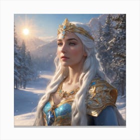 A Snow Queen in Nature Canvas Print