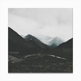 Moody Mountains Square Canvas Print