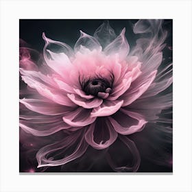 Pink Flower With Smoke Canvas Print