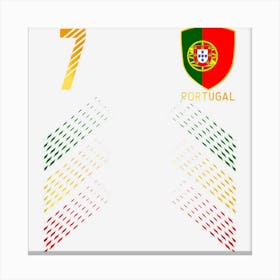 Vintage Portugal Jersey 7 Portugese Flag Pride Men Women Canvas Print