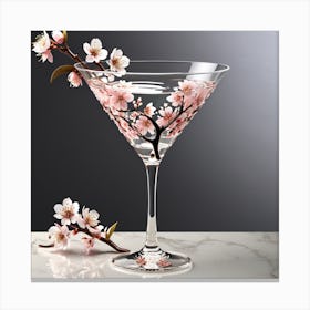 Cherry Blossom Martini Canvas Print
