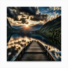 Sunset Over Lake 1 Canvas Print