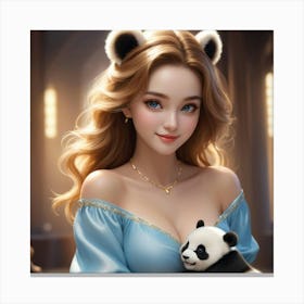 Panda Girl Canvas Print