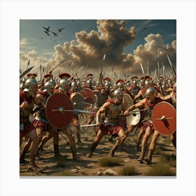Spartan Battle Canvas Print