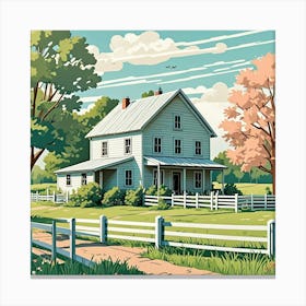 Barnlike Farmhouse Cubism Style Canvas Print