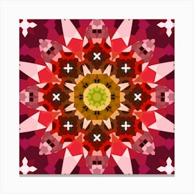 Mosaic Pattern Red Flower Canvas Print