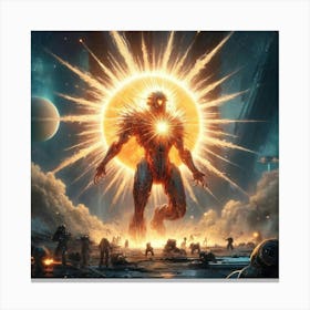 A Sci Fi Depiction Of Helionis Solar Flare Burst Canvas Print