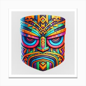 Watercolor Festival Tiki Mask 3 Canvas Print