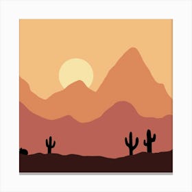 Cactus In The Desert Canvas Print