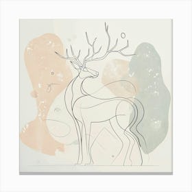 Deer Drawing With Intricate Antlers And Pastel Abstracts Ai Canvas Print