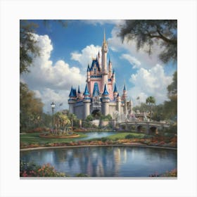 Disney World Cinderella Castle Florida Usa Art Print 3 Canvas Print