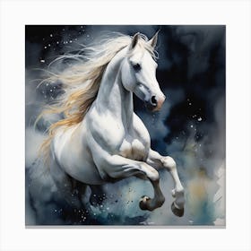 White Horse Painting Canvas Print