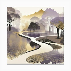 the paths of a quiet garden Canvas Print