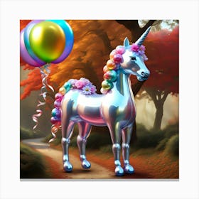 Unicorn With Balloons Canvas Print