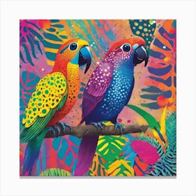 Colorful Parrots Canvas Print