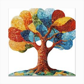 Mosaic Tree Canvas Print