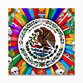 Mexican Flag 3 Canvas Print