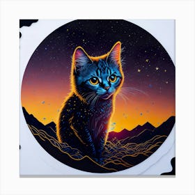 Cat Colored Sky (75) Canvas Print