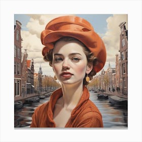 Woman In Amsterdam art Canvas Print