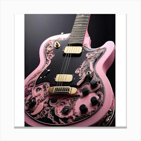 Rhapsody in Pink and Black Guitar Wall Art Collection 17 Canvas Print