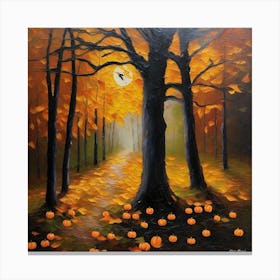 Pumpkins In The Woods Canvas Print